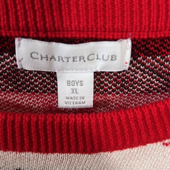 NWT Boy’s Charter Club Christmas Knit Sweater - Size XL - Can Fit Woman M & S - Picture 2 of 6